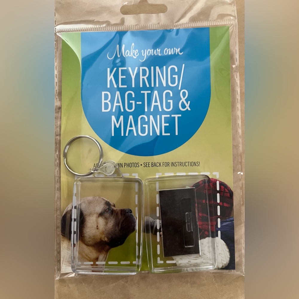💥New Magic Memories Make Your Own Clear Keyring Bag Tag Magnet Photo Holder Kit